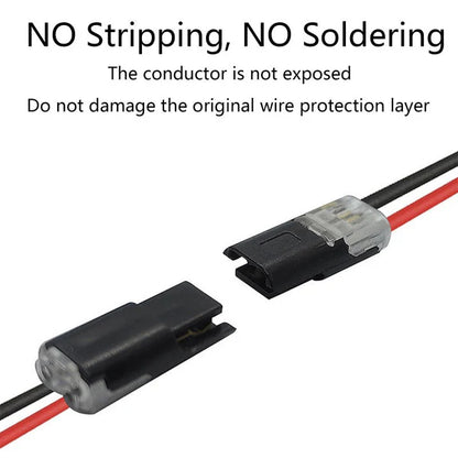 🔥🎄 Christmas Time Limited Offer -🔌2-Pin Solderless Wire Connector – Compact Plug for LED Strips & 18–22 AWG Cables
