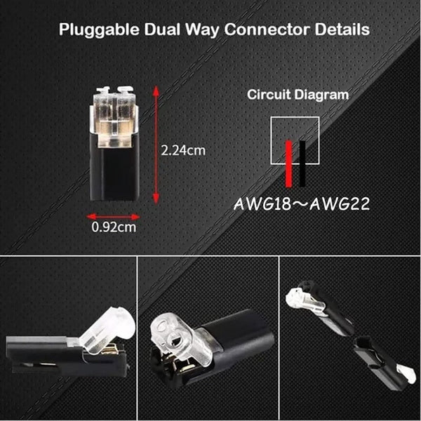 🔥🎄 Christmas Time Limited Offer -🔌2-Pin Solderless Wire Connector – Compact Plug for LED Strips & 18–22 AWG Cables