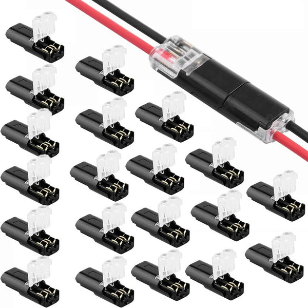 🔥🎄 Christmas Time Limited Offer -🔌2-Pin Solderless Wire Connector – Compact Plug for LED Strips & 18–22 AWG Cables