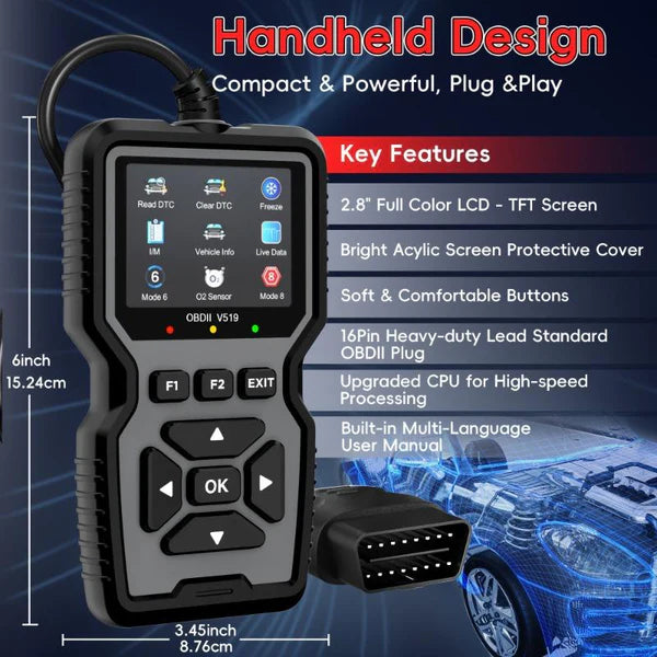 🚗 OBD2 Advanced Diagnostic Tool – Professional Engine Code Reader 🔧