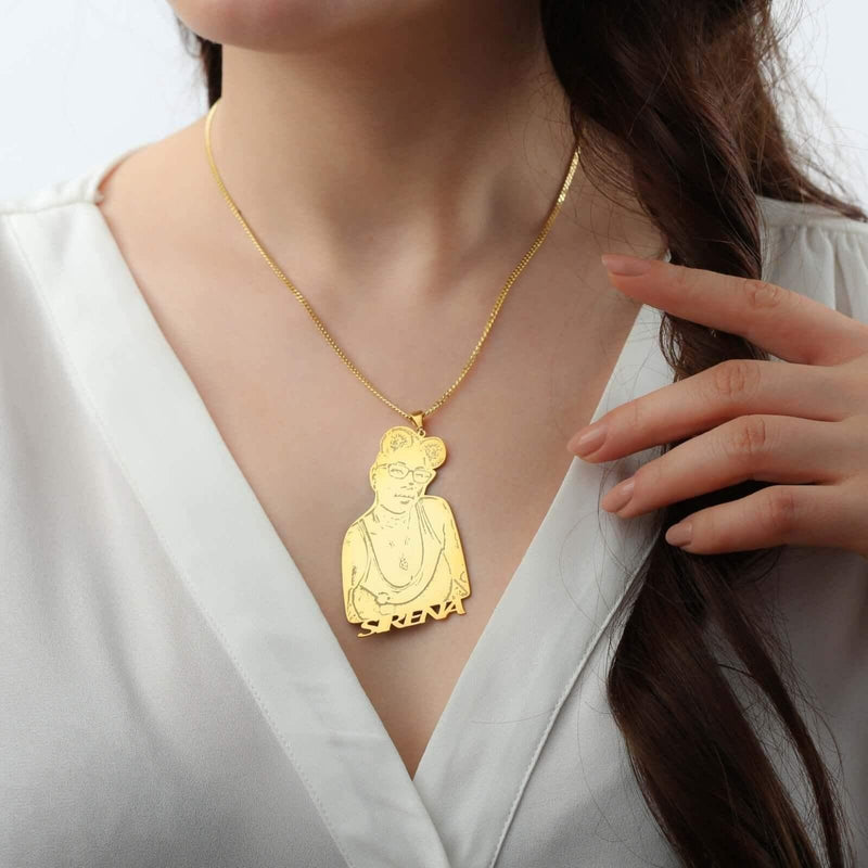 Custom Photo Engraved Pendant Necklace