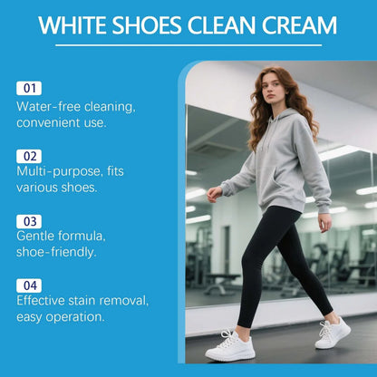 White Shoe Cleaner  Cream  |  Multipurpose  No-Wash Solid  Comes with Sponge