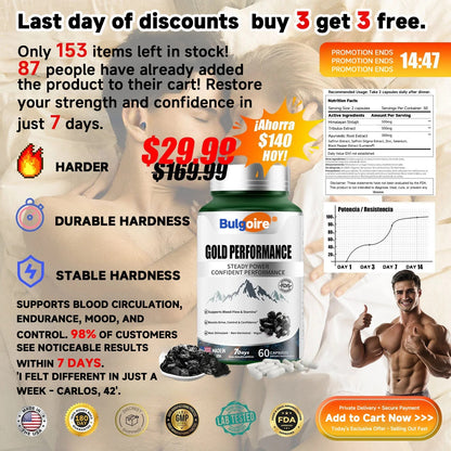 𝐁𝐮𝐥𝐠𝐨𝐢𝐫𝐞® 𝐆𝐨𝐥𝐝 𝐏𝐞𝐫𝐟𝐨𝐫𝐦𝐚𝐧𝐜𝐞 𝐂𝐚𝐩𝐬𝐮𝐥𝐞𝐬 – 𝐑𝐞𝐬𝐭𝐨𝐫𝐞 𝐘𝐨𝐮𝐫 𝐕𝐢𝐭𝐚𝐥𝐢𝐭𝐲 𝐚𝐧𝐝 𝐂𝐨𝐧𝐟𝐢𝐝𝐞𝐧𝐜𝐞 𝐢𝐧 𝟑𝟎 𝐃𝐚𝐲𝐬 – 𝐍𝐚𝐭𝐮𝐫𝐚𝐥 𝐒𝐢𝐳𝐞 & 𝐒𝐭𝐚𝐦𝐢𝐧𝐚 𝐄𝐧𝐡𝐚𝐧𝐜𝐞𝐫 𝐟𝐨𝐫 𝐌𝐞𝐧